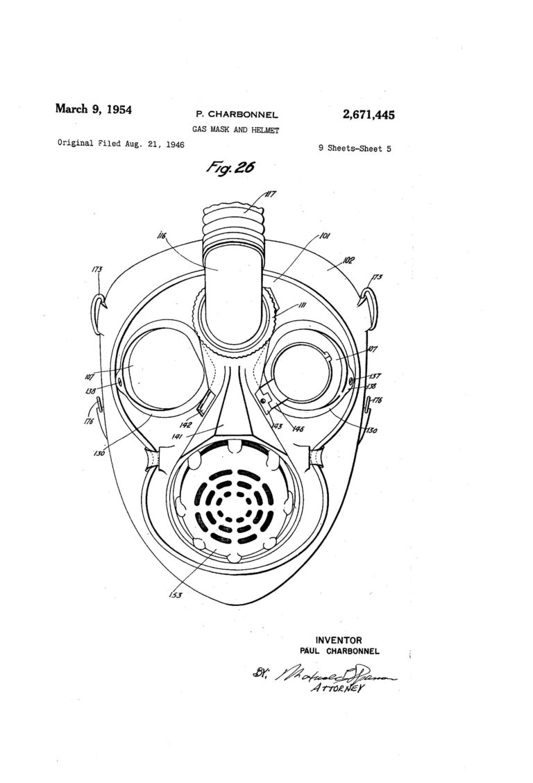 Patent Illustration Gas Mask Helmet Page