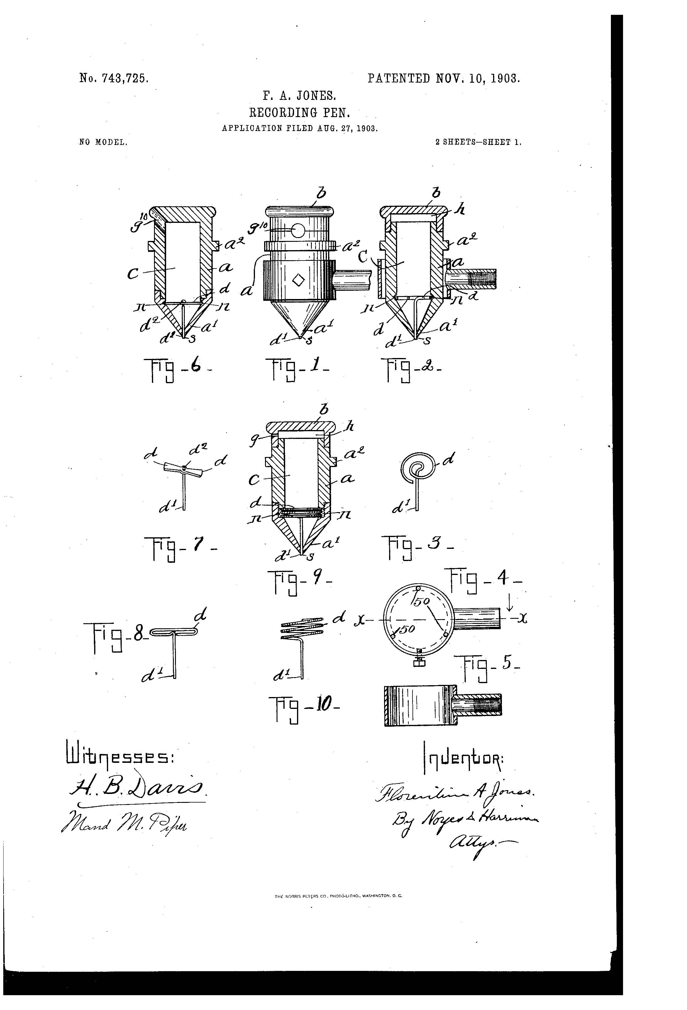 patent-illustration-recording-pen_page_1