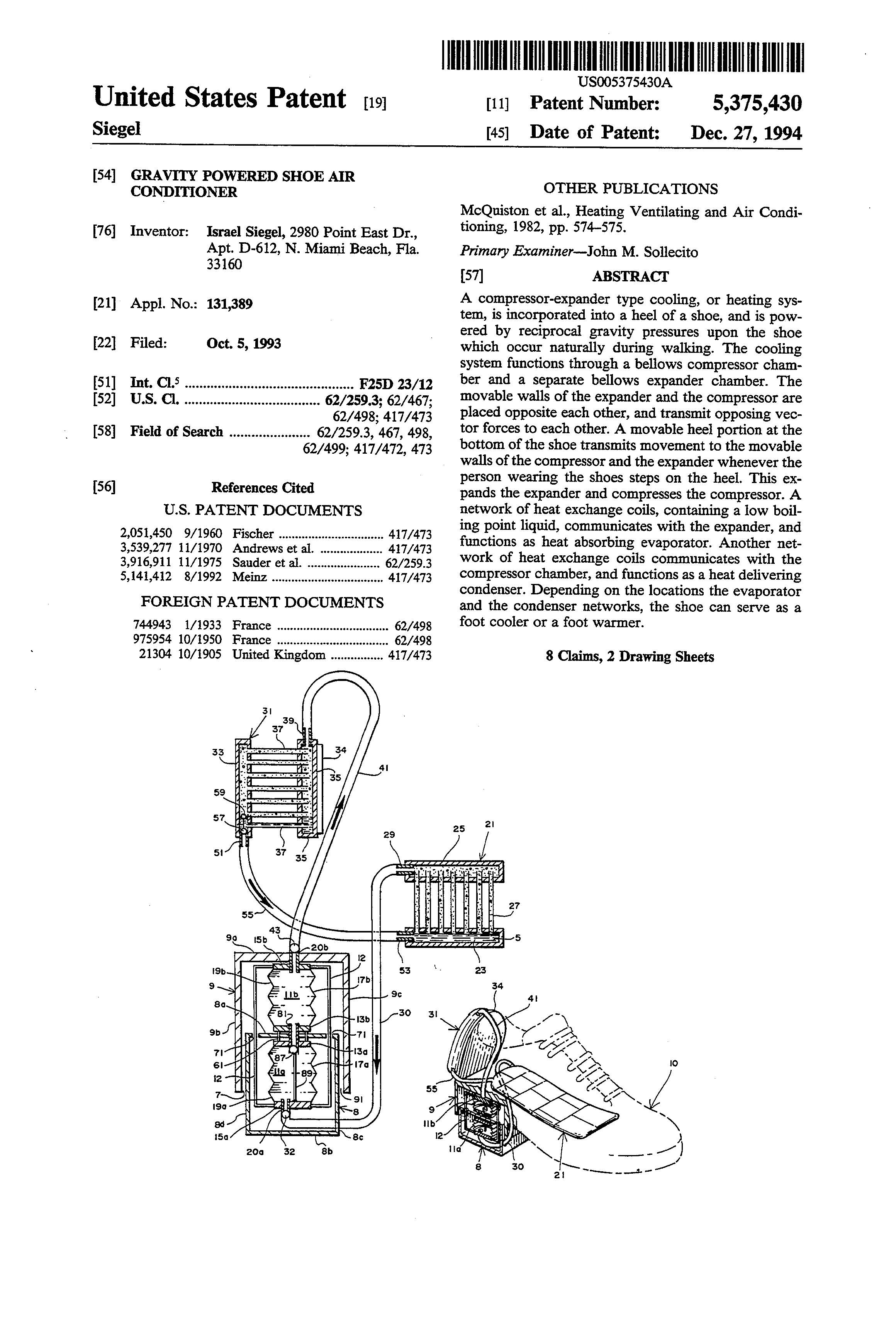 Air Cond Shoe Patent