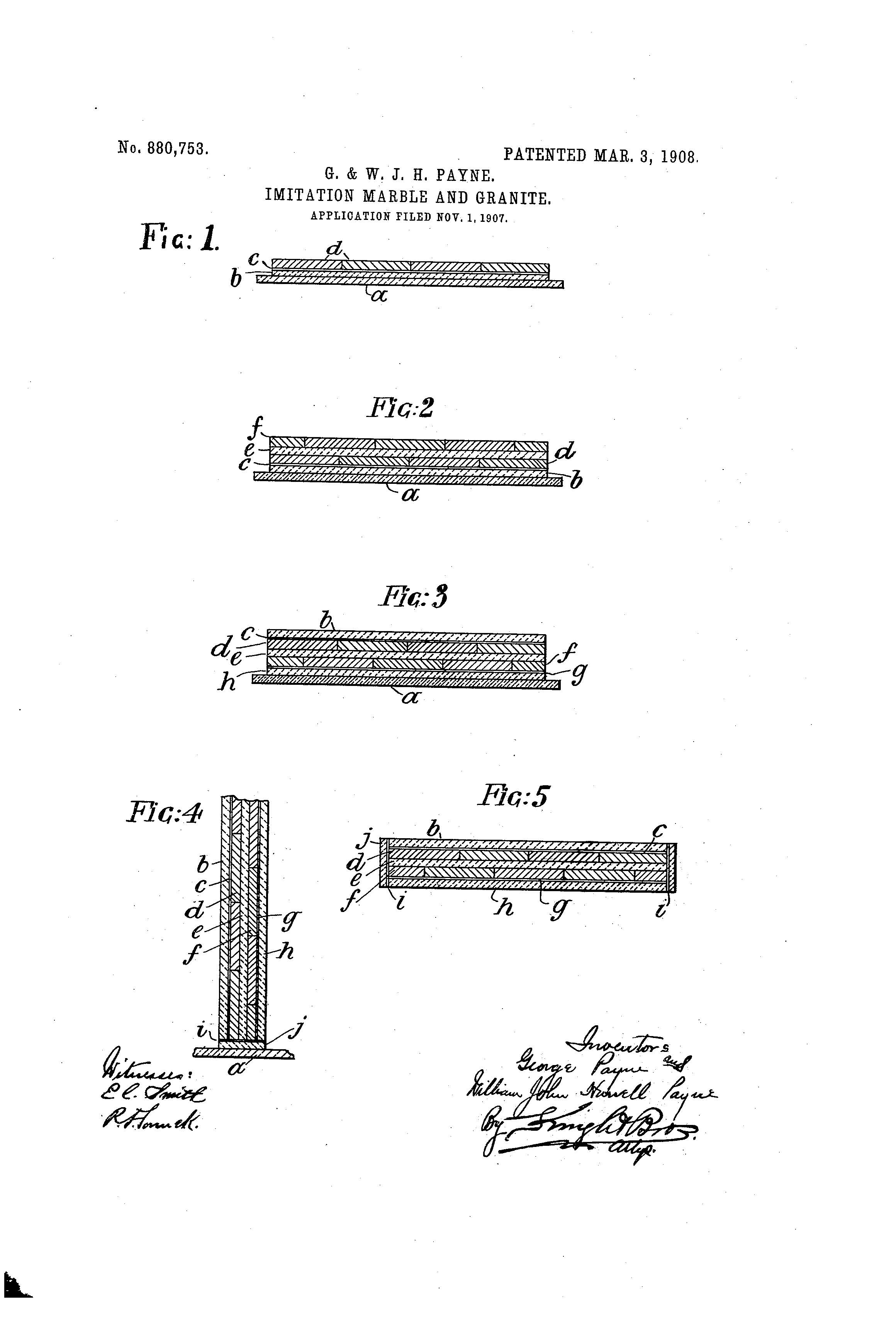 Imitation marble and granite patent