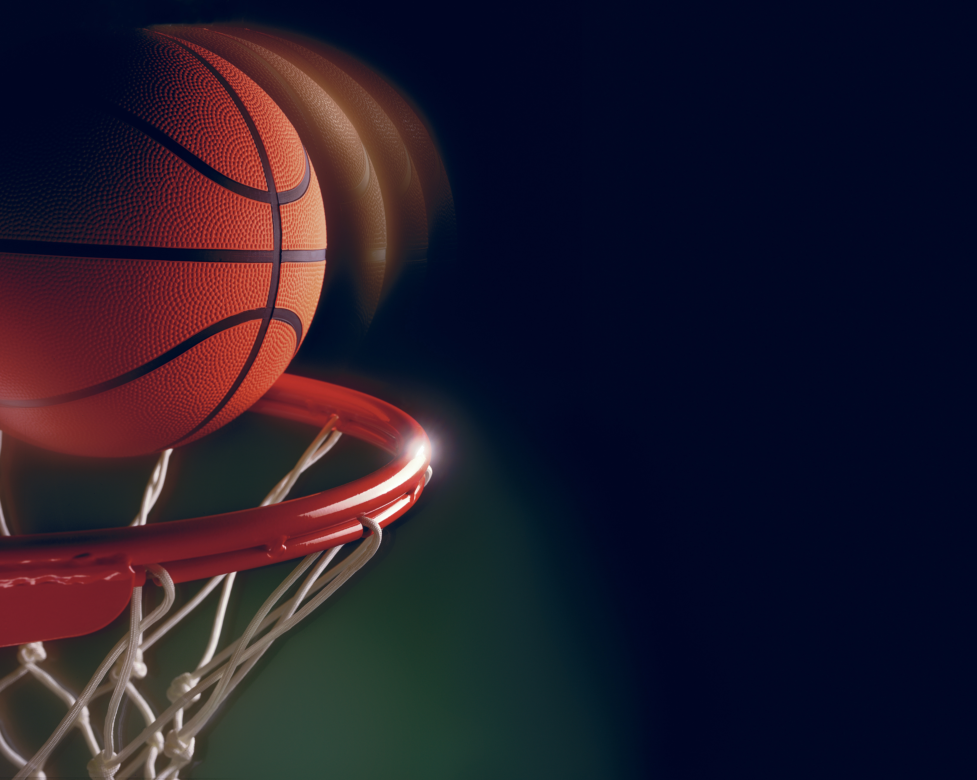 blurry basketball and hoop