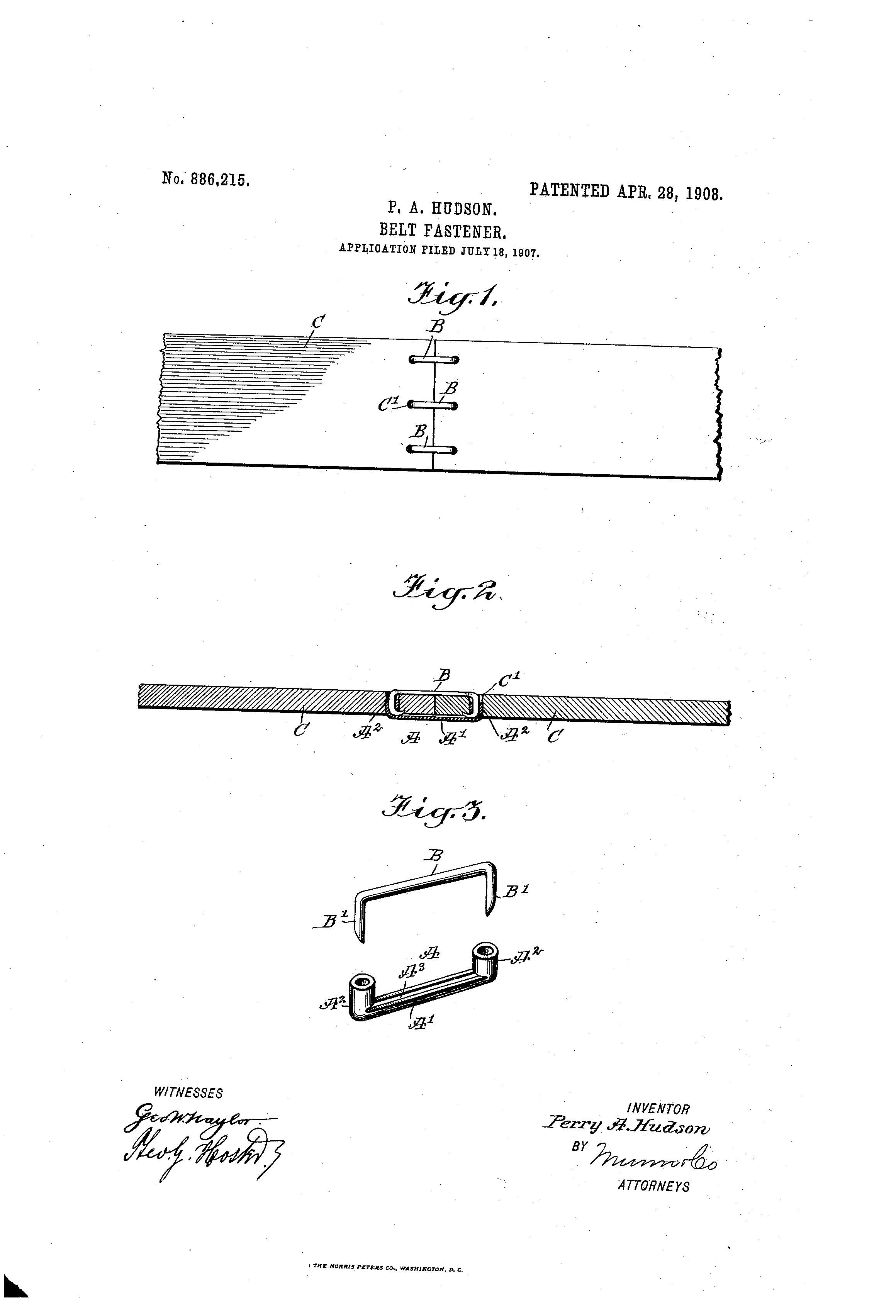 Belt Fastener Patent
