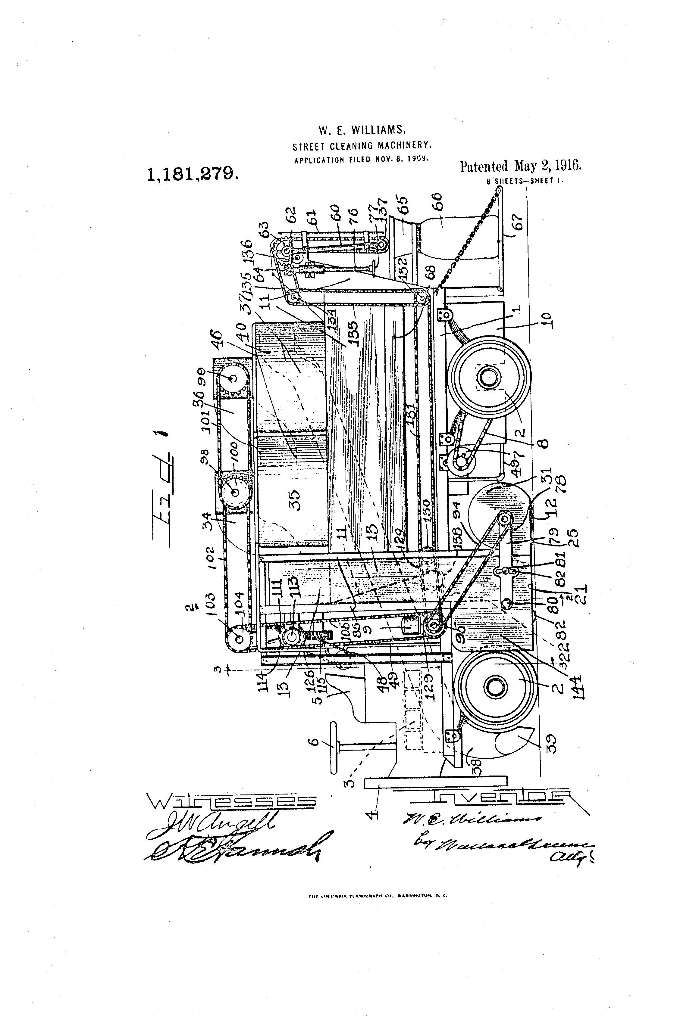 street cleaning machine patent