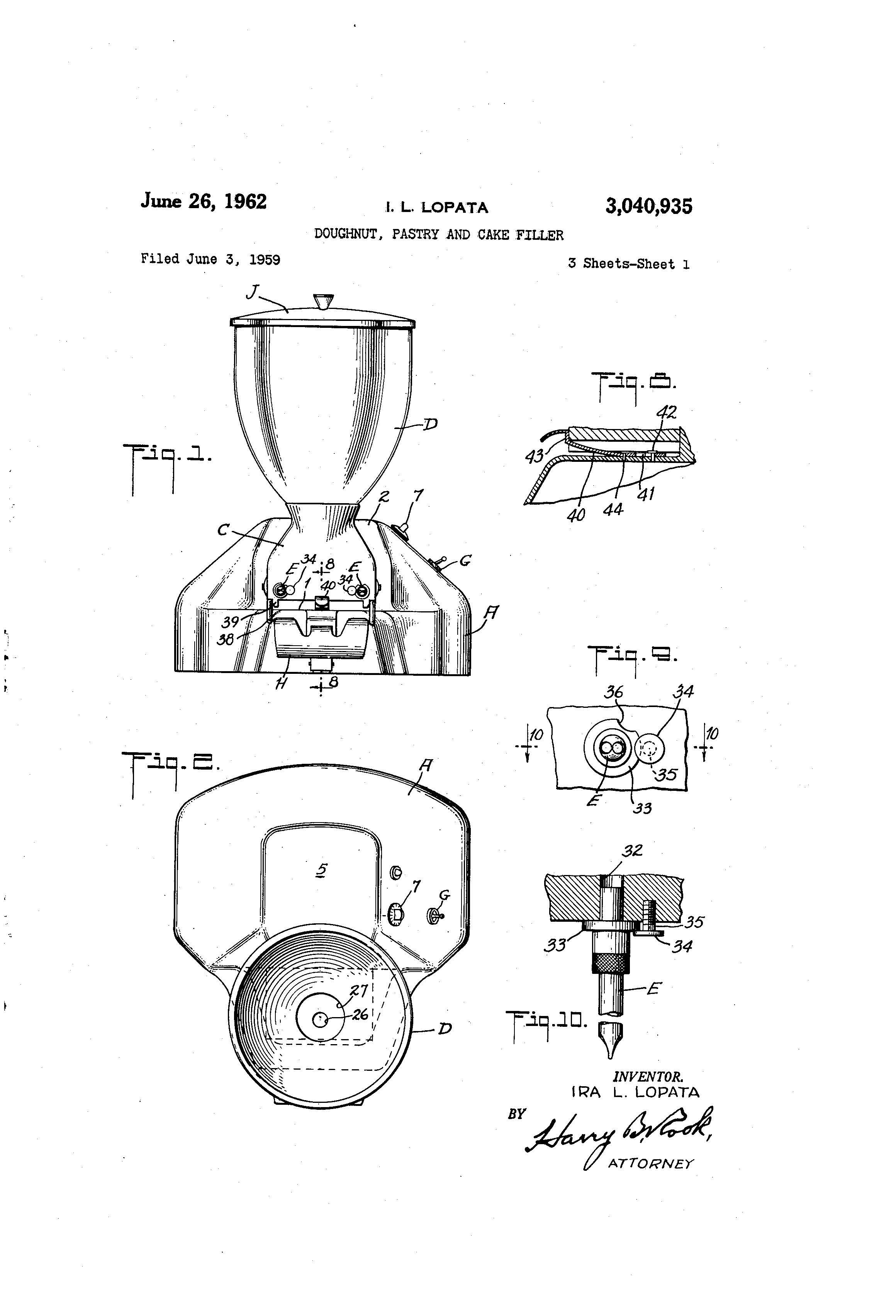 patent for doughnut pastry and cake filler
