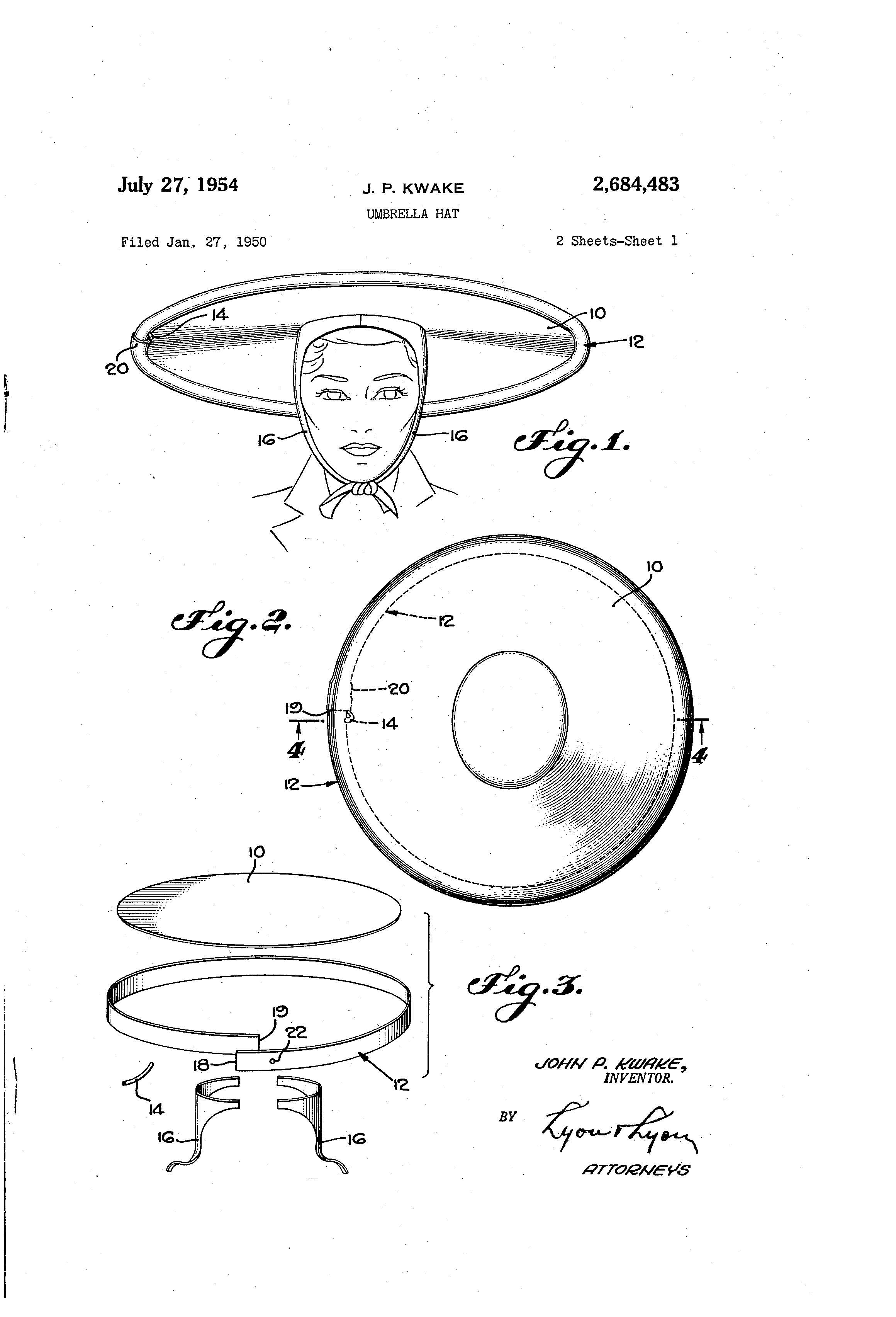 Umbrella Hat Patent