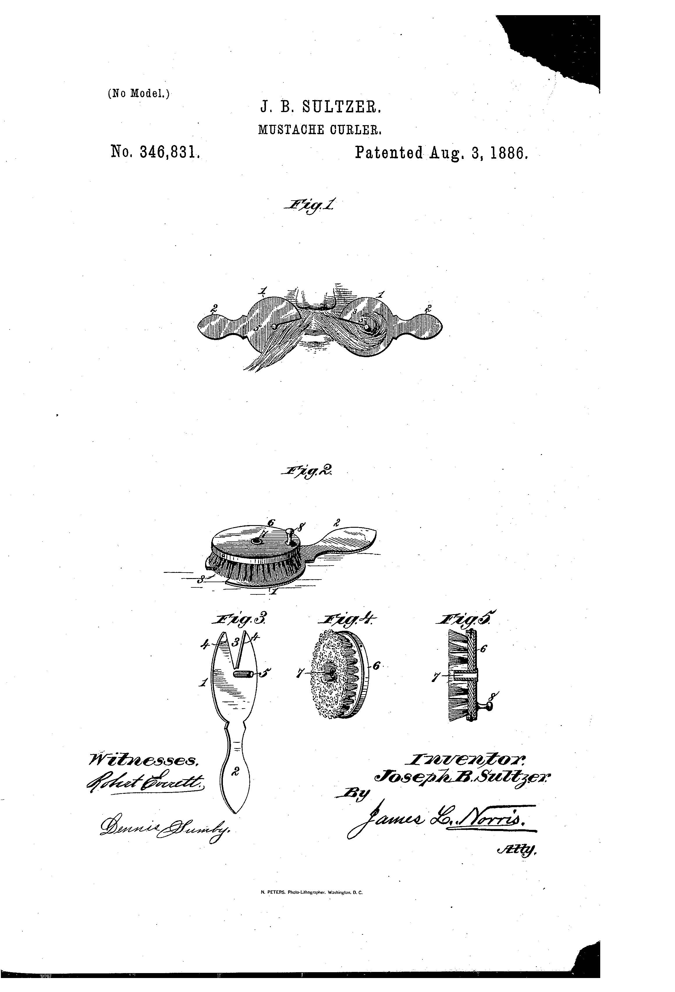 Mustache Curler Patent