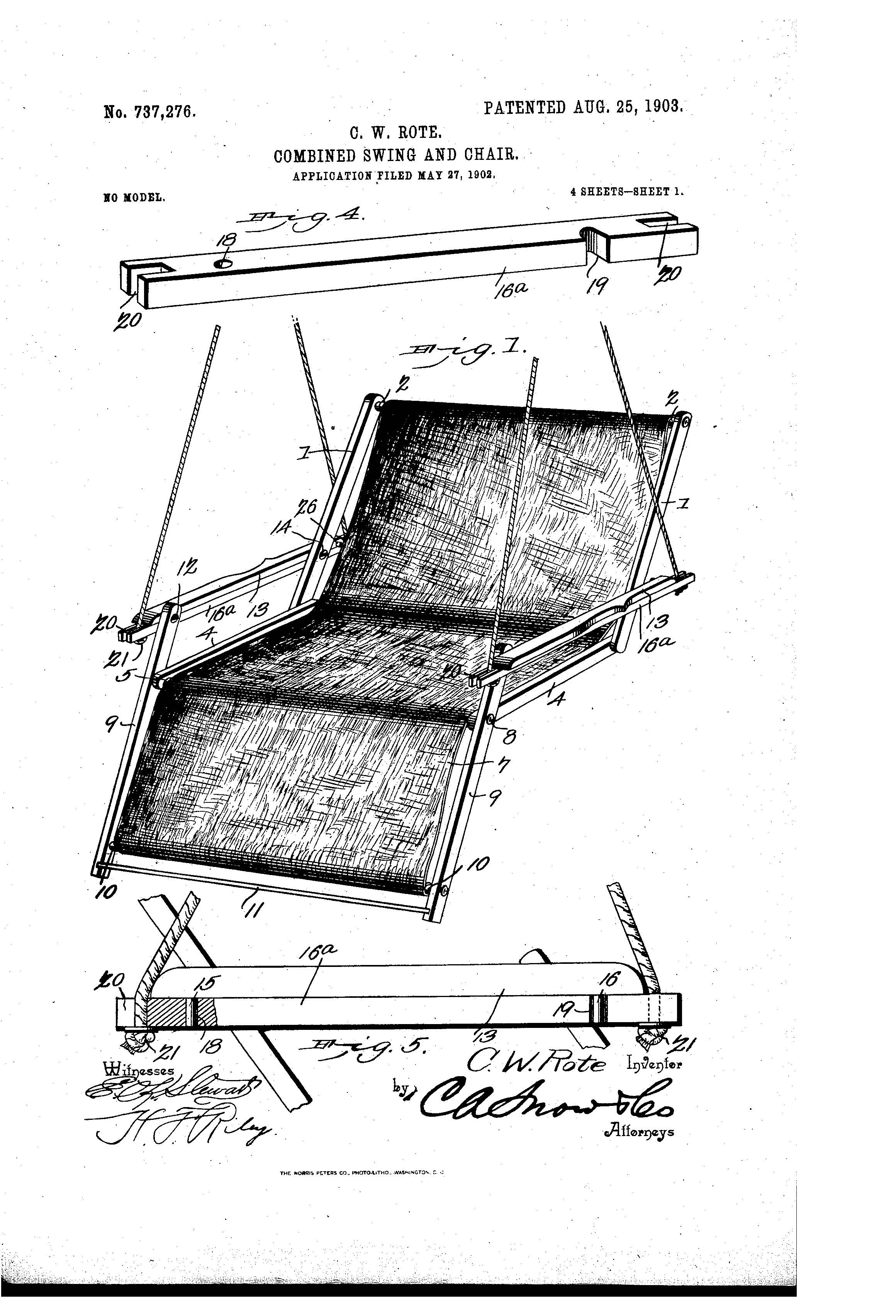 Combined Swing and Chair Patent