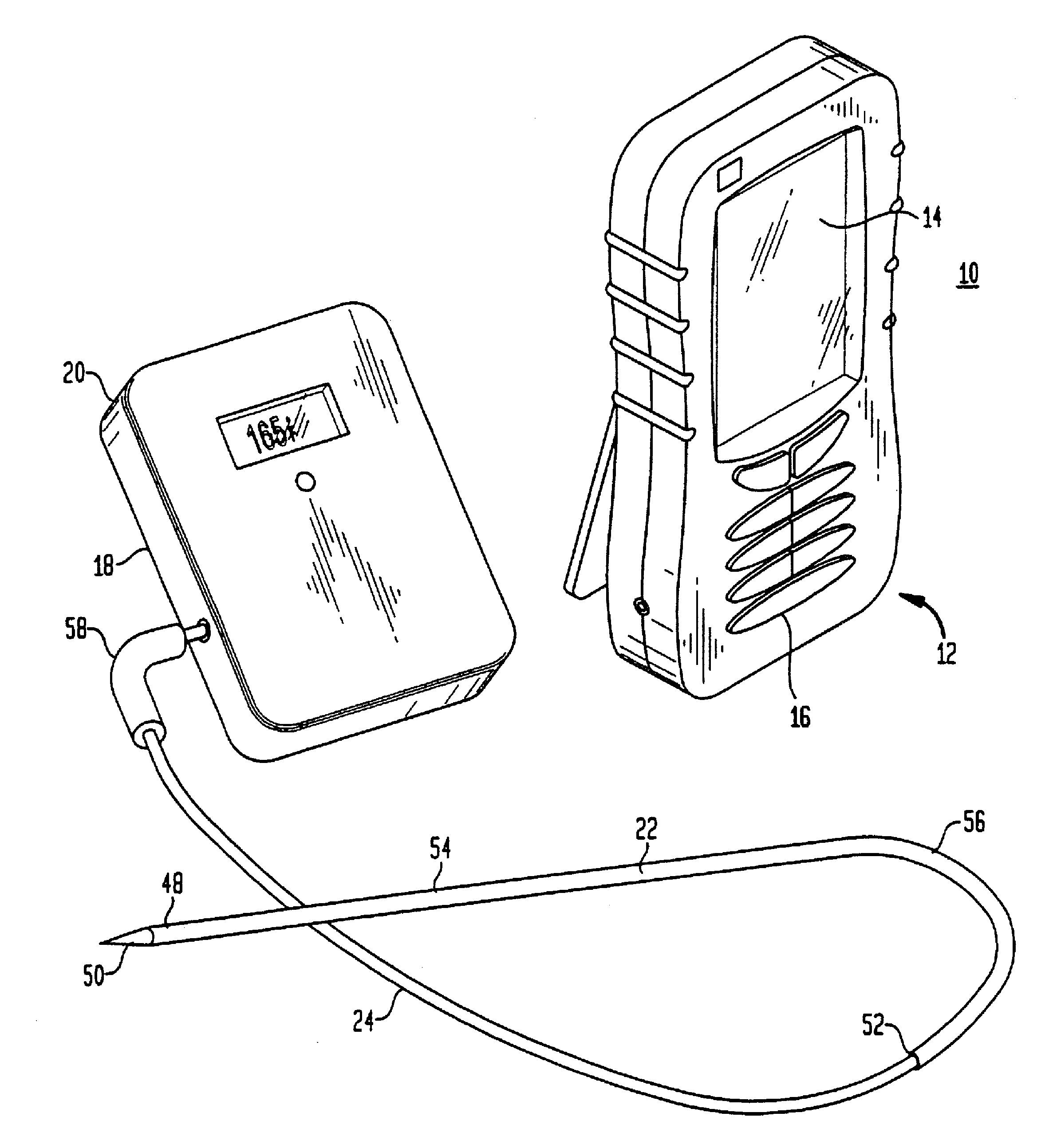 patent illustration for wireless remote cooking thermometer system