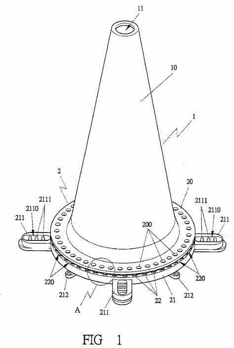 drawing of traffic cone based on patent